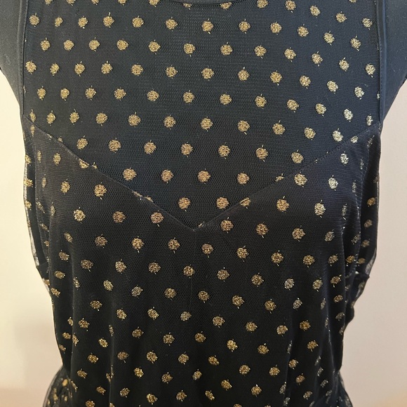 Express Black Mini Dress with Gold Accents - Picture 4 of 6